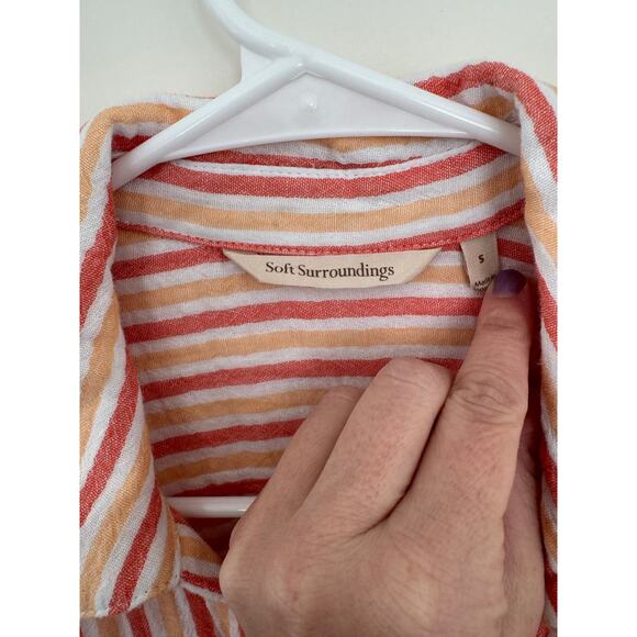 Soft Surroundings Escambia Gauzy Striped Tunic Top Small - Picture 7 of 7